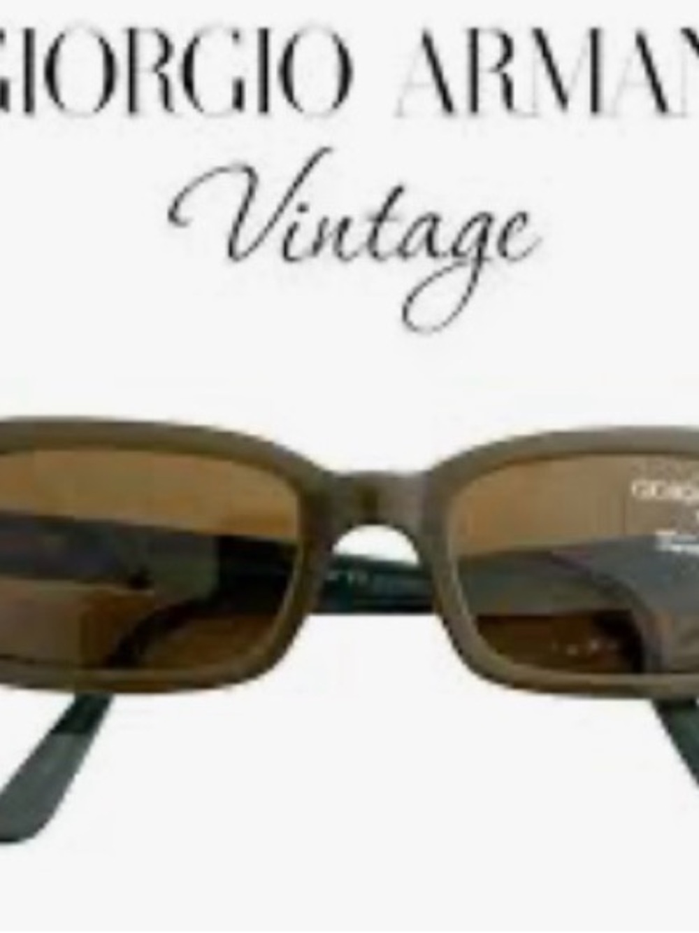 Vintage Giorgio Armani Brown & Blue Rectangular unisex Sunglasses